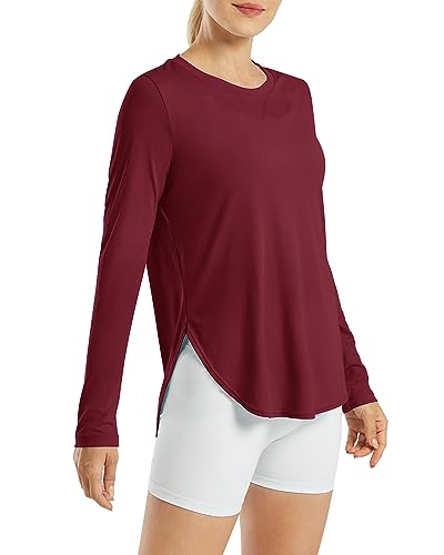 G4Free Sport Shirts für Damen Sonnenschutz Shirt UV Schutz Langarmshirt UPF 50+ Sportshirt Rashguards Yoga Ausbildung Draussen Gym Laufshirt von G4Free