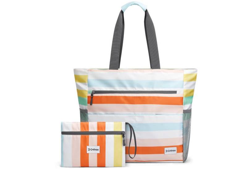 G4Free Strandtasche G4Free Strandtasche wasserdichte Handtasche sanddichte Freizeittasche, Tragetasche groß Reisetaschen faltbar für Frauen Praktische Aufteilung von G4Free