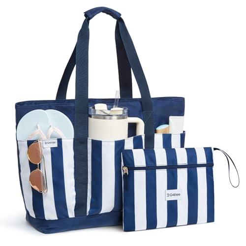G4Free 35L Strandtasche Handtasche Damen Tote Tasche Shopper Große Umhängetasche für College Schule Arbeit Reisen Einkaufen von G4Free