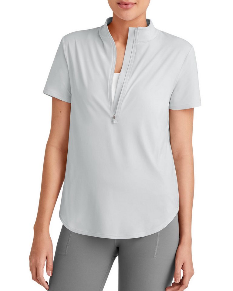 G4Free T-Shirt G4Free Damen Workout Tops Light Breeze UPF 50+ lockere kurzärmlig Golf Shirts mit halbem Reißverschluss sportliche Fitness Shirts von G4Free