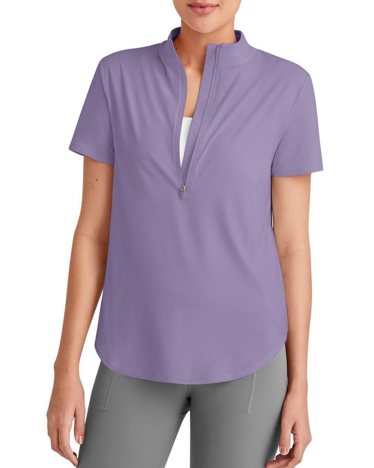 G4Free T-Shirt G4Free Damen Workout Tops Light Breeze UPF 50+ lockere kurzärmlig Golf Shirts mit halbem Reißverschluss sportliche Fitness Shirts von G4Free