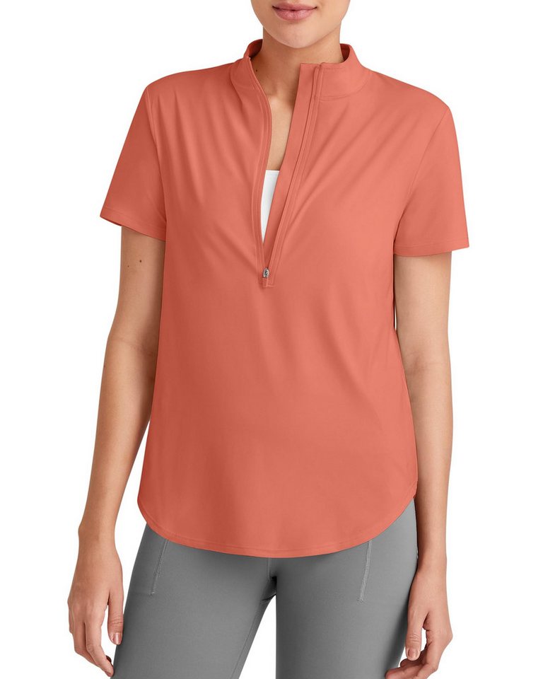 G4Free T-Shirt G4Free Damen Workout Tops Light Breeze UPF 50+ lockere kurzärmlig Golf Shirts mit halbem Reißverschluss sportliche Fitness Shirts von G4Free