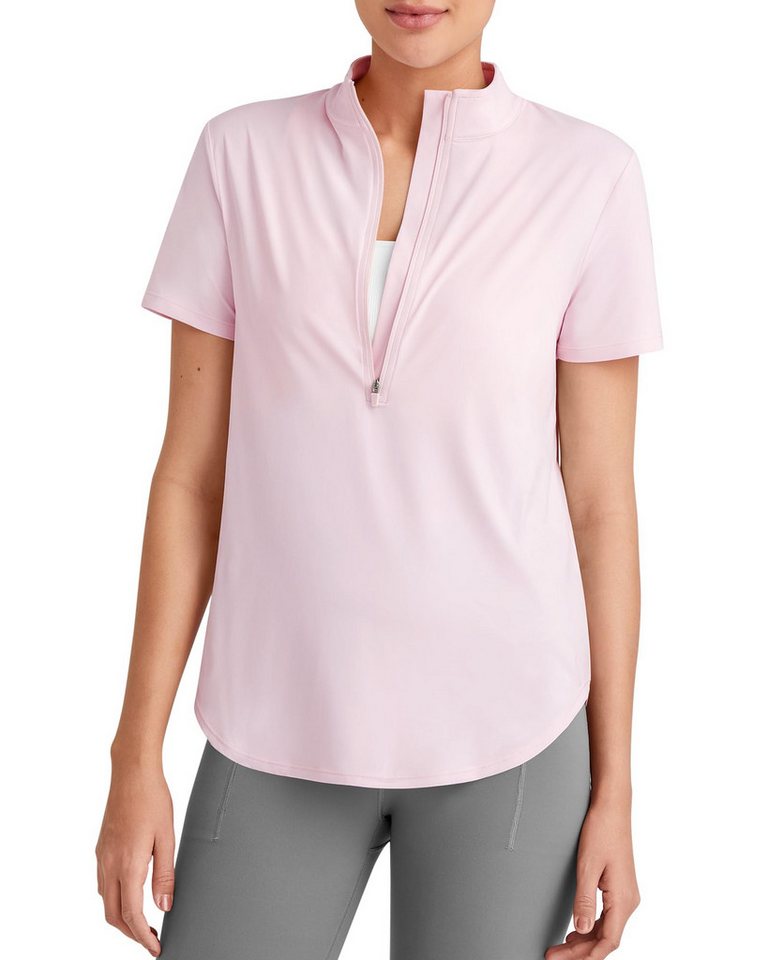 G4Free T-Shirt G4Free Damen Workout Tops Light Breeze UPF 50+ lockere kurzärmlig Golf Shirts mit halbem Reißverschluss sportliche Fitness Shirts von G4Free