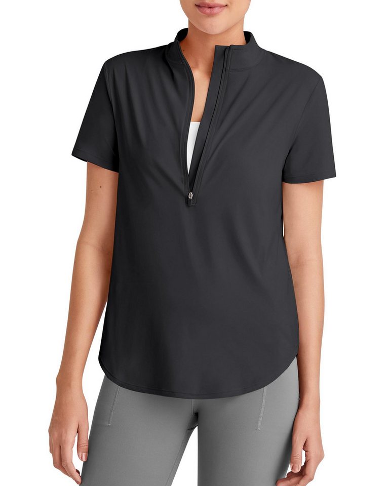 G4Free T-Shirt G4Free Damen Workout Tops Light Breeze UPF 50+ lockere kurzärmlig Golf Shirts mit halbem Reißverschluss sportliche Fitness Shirts von G4Free