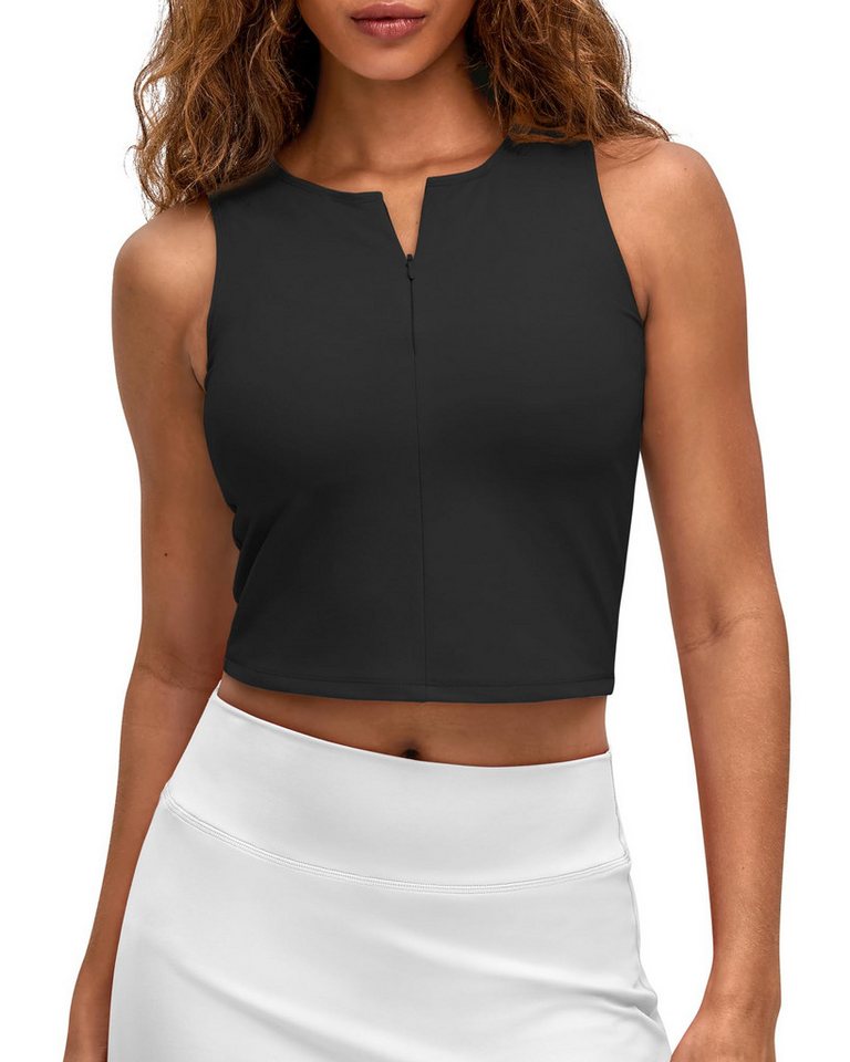 G4Free Tanktop G4Free Damen Sommer, ärmellos, Halbreißverschluss Workout Sportshirts von G4Free