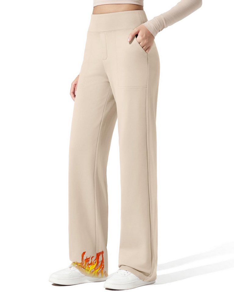 G4Free Thermohose G4Free Damen-Hosen mit Fleecefutter und Taschen, Jogginghose weites Bein, Winter-Arbeitshose, elegant, lässig von G4Free