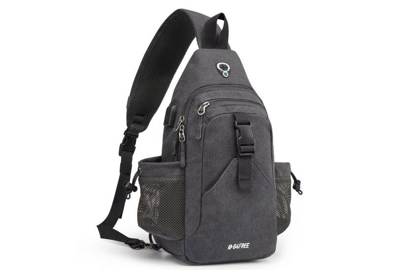 G4Free Trekkingrucksack G4Free Trekkingrucksack Umhängetasche Wanderrucksack Brusttasche, Canvas-Umhängetasche Rucksack mit USB-Ladeanschluss RFID-Blockierung von G4Free