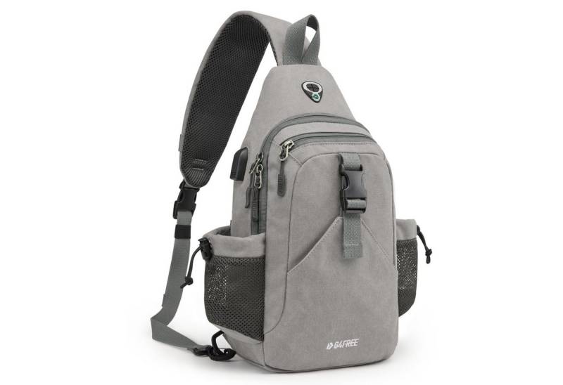 G4Free Trekkingrucksack G4Free Trekkingrucksack Umhängetasche Wanderrucksack Brusttasche, Canvas-Umhängetasche Rucksack mit USB-Ladeanschluss RFID-Blockierung von G4Free