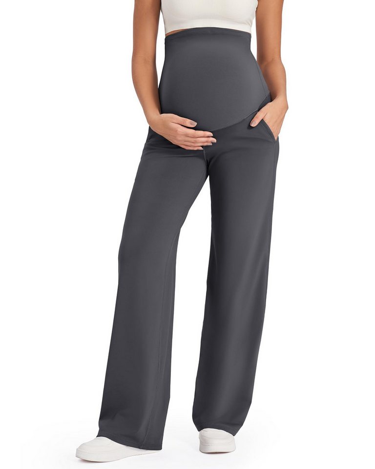 G4Free Umstandshose G4Free Damen Umstandshose Jogginghosen Slim Fit Yogahose Arbeitshosen Dehnbare Lounge-Hose mit weitem Bein und Taschen von G4Free