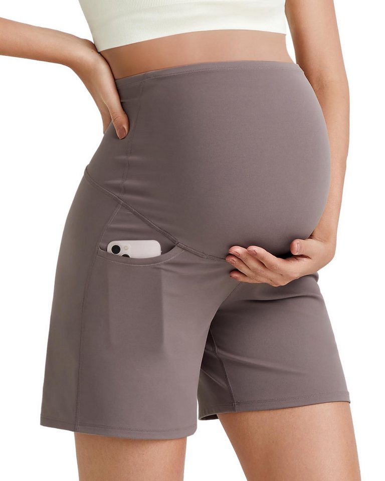 G4Free Umstandshose G4Free Damen Umstandsshorts über dem Bauch Jogginghosen BareFeel bequeme Sommer-Schwangerschaftskleidung mit Taschen von G4Free