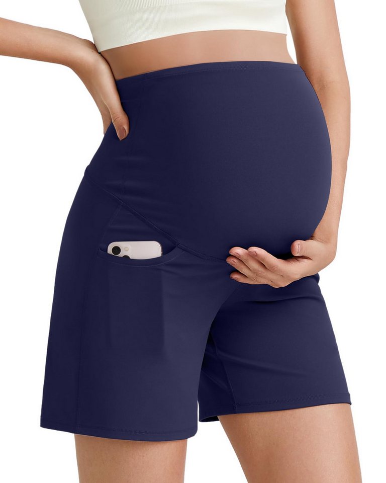 G4Free Umstandshose G4Free Damen Umstandsshorts über dem Bauch Jogginghosen BareFeel bequeme Sommer-Schwangerschaftskleidung mit Taschen von G4Free