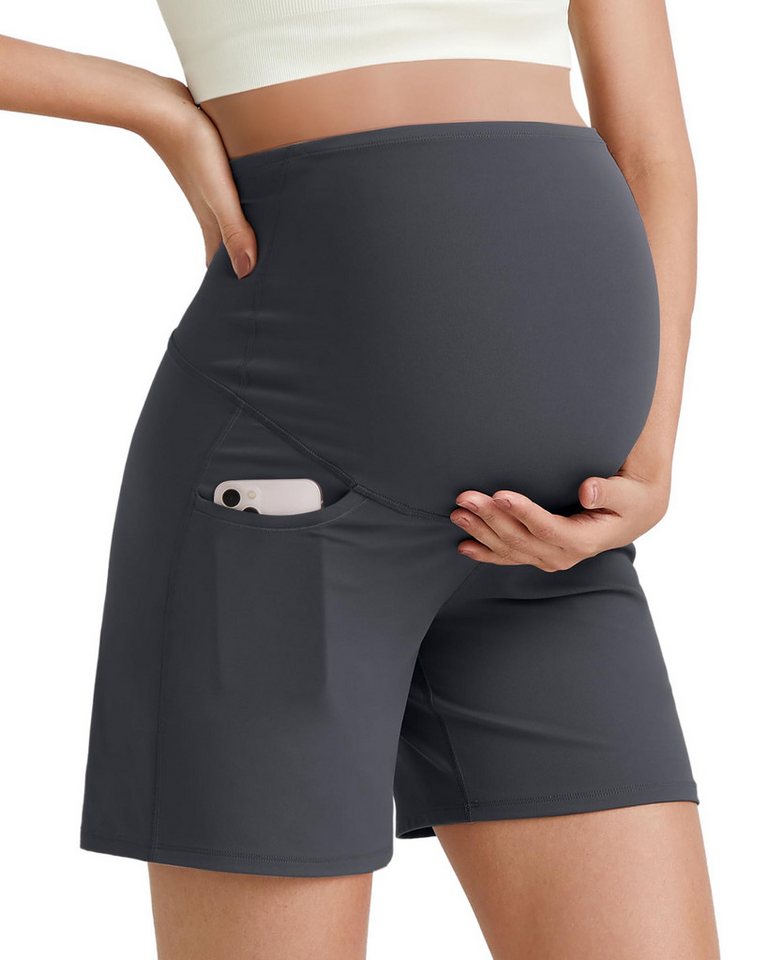 G4Free Umstandshose G4Free Damen Umstandsshorts über dem Bauch Jogginghosen BareFeel bequeme Sommer-Schwangerschaftskleidung mit Taschen von G4Free