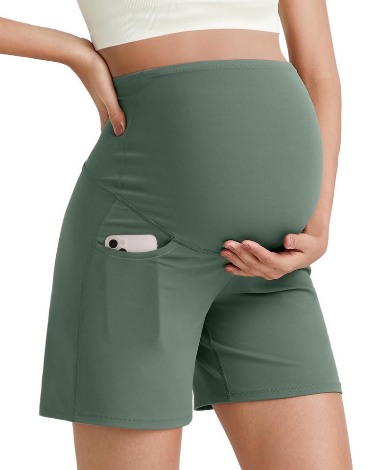 G4Free Umstandshose G4Free Damen Umstandsshorts über dem Bauch Jogginghosen BareFeel bequeme Sommer-Schwangerschaftskleidung mit Taschen von G4Free
