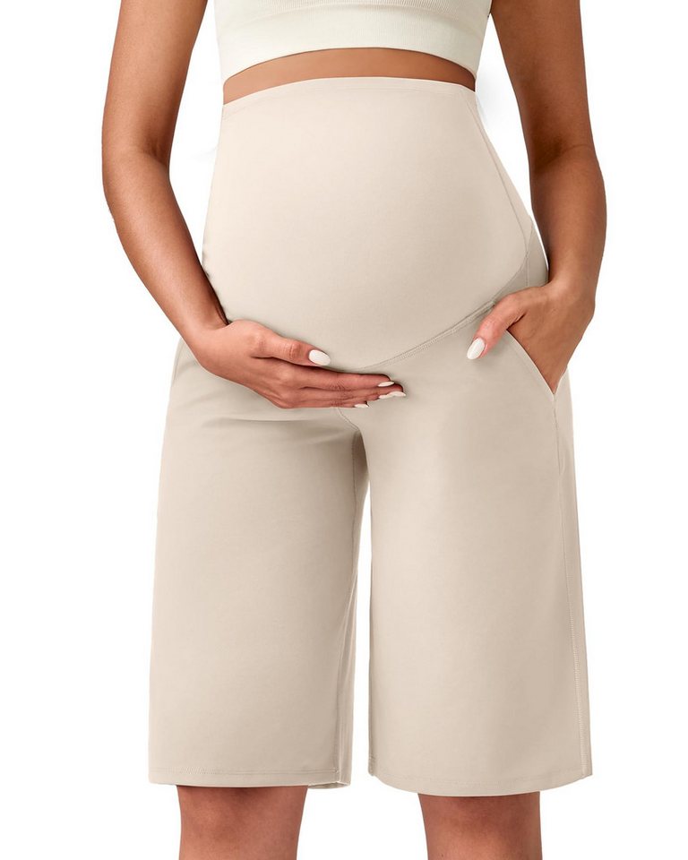 G4Free Umstandshose G4Free Damen Umstandssportshorts Umstandsleggings Schwangerschafts dehnbare Trainingshose, Yogahose mit weitem Bein, lässig von G4Free