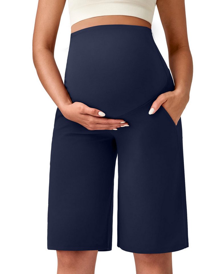 G4Free Umstandshose G4Free Damen Umstandssportshorts Umstandsleggings Schwangerschafts dehnbare Trainingshose, Yogahose mit weitem Bein, lässig von G4Free