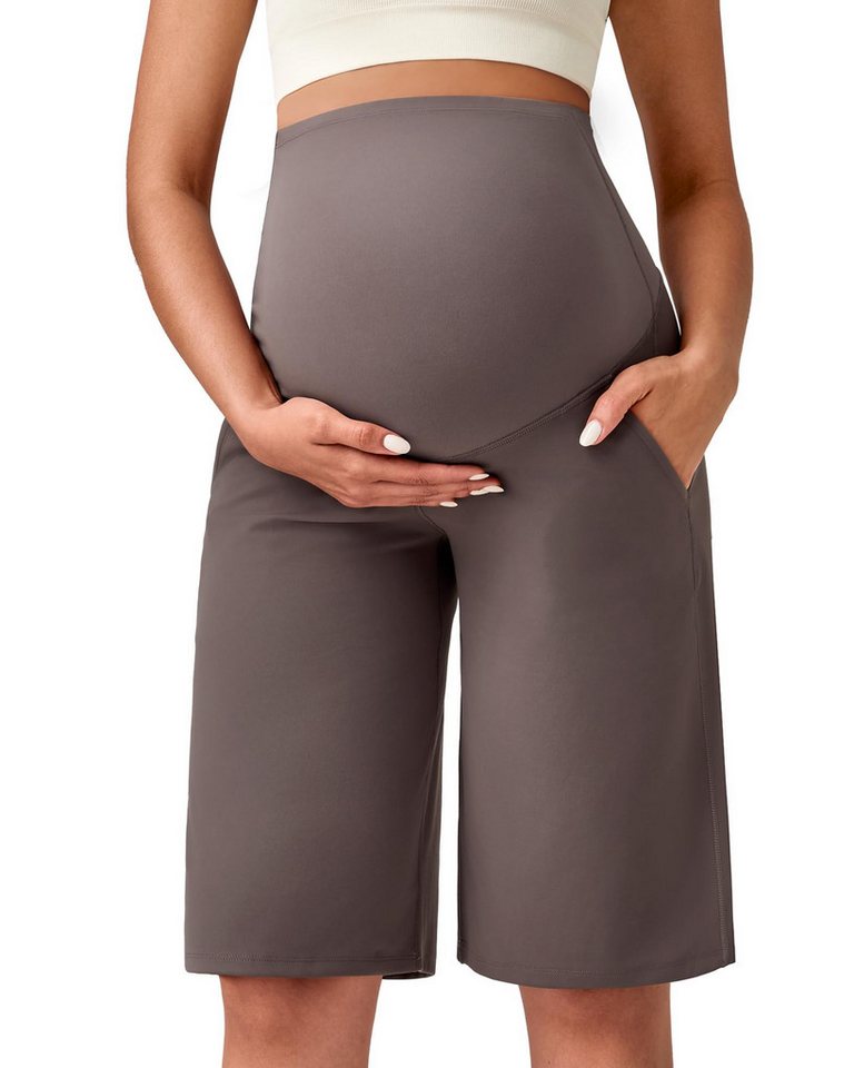 G4Free Umstandshose G4Free Damen Umstandssportshorts Umstandsleggings Schwangerschafts dehnbare Trainingshose, Yogahose mit weitem Bein, lässig von G4Free