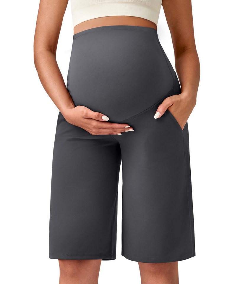 G4Free Umstandshose G4Free Damen Umstandssportshorts Umstandsleggings Schwangerschafts dehnbare Trainingshose, Yogahose mit weitem Bein, lässig von G4Free