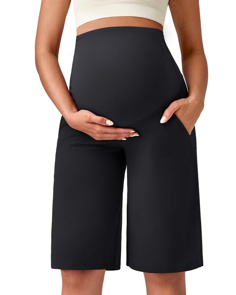 G4Free Umstandshose G4Free Damen Umstandssportshorts Umstandsleggings Schwangerschafts dehnbare Trainingshose, Yogahose mit weitem Bein, lässig von G4Free