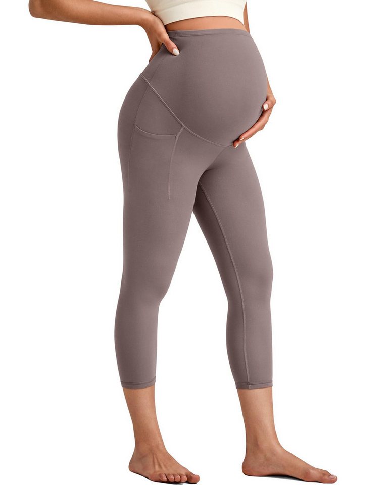 G4Free Umstandsleggings G4Free Damen Schwangerschaftsleggings Blickdicht Umstandshose Hohe Taille Umstandshosen Weiche Elastische Umstandsmode Zuhause Yoga von G4Free
