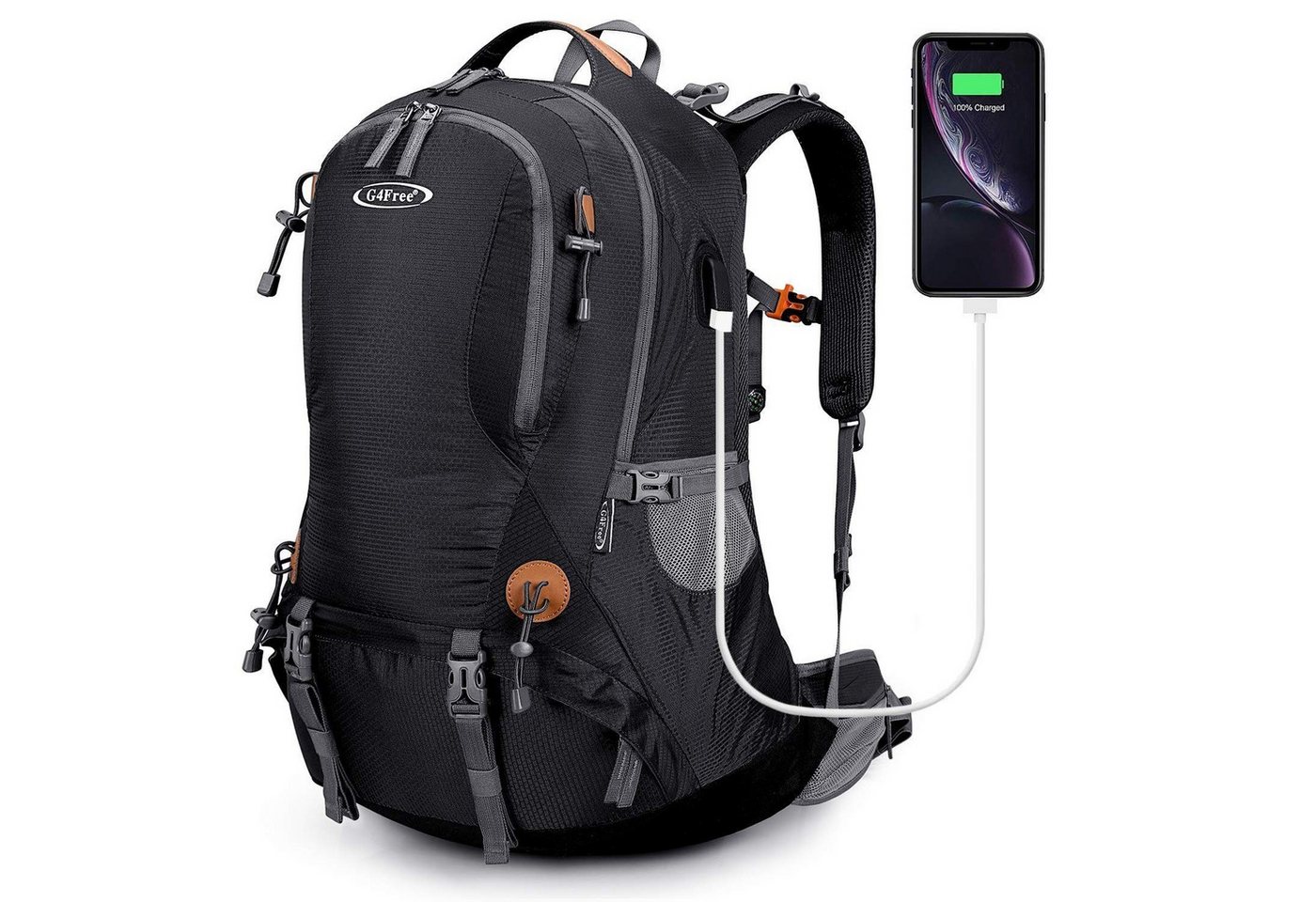 G4Free Wanderrucksack Wasserdicht 50L Wanderrucksack mit Regenhülle, Bergsteigen Reisen Camping Trekking Outdoor Sport für Herren Damen von G4Free