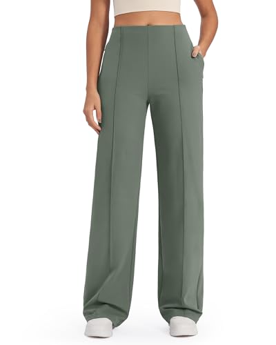G4Free Weite Yogahose Damen mit Taschen Hohe Taille Stretch Sporthose Business Casual Arbeitshose Anzughose Petite/Regulär/Tall G4Free Weite Yogahose Damen mit Taschen Hohe Taille Stretch Sporthose Business Casual Arbeitshose Anzughose Petite/Regulär/Tall von G4Free