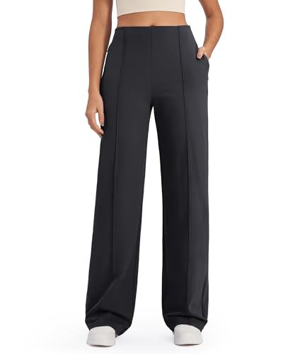 G4Free Weite Yogahose Damen mit Taschen Hohe Taille Stretch Sporthose Business Casual Arbeitshose Anzughose Petite/Regulär/Tall G4Free Weite Yogahose Damen mit Taschen Hohe Taille Stretch Sporthose Business Casual Arbeitshose Anzughose Petite/Regulär/Tall von G4Free