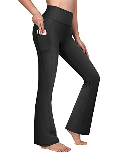 G4Free Yoga-Hosen für Damen Bootcut Yogahose mit Taschen Flare Hose Hohe Taille Sporthose Lang Hosen Fitness Training Jogginghose von G4Free