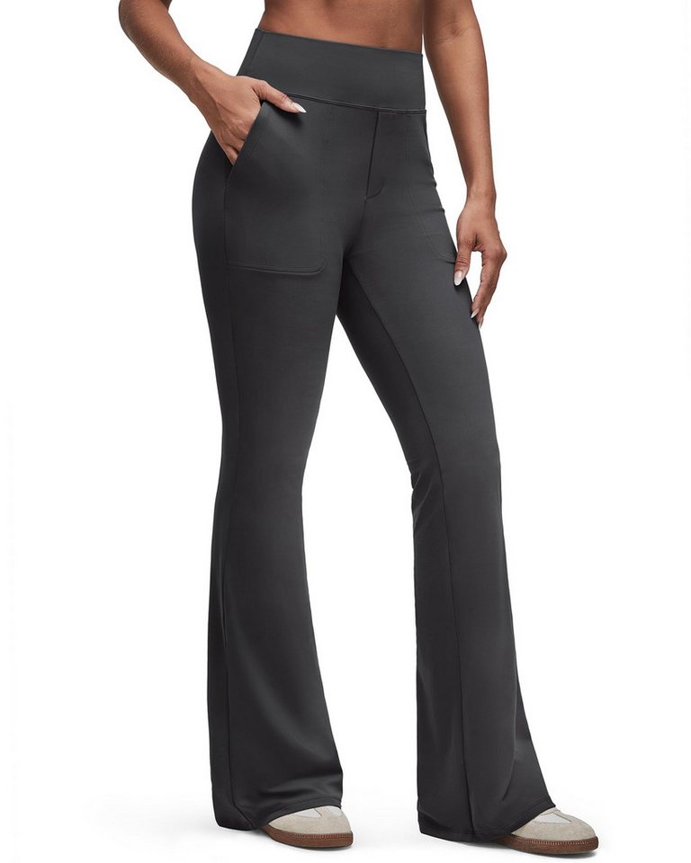 G4Free Yogahose G4Free Damen Flared Yogahose Leggings Schlaghose Hohe Taille Sporthose Bootcut Jogginghose Jazzpants mit Taschen von G4Free