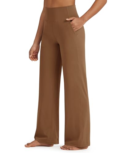 G4Free Yogahose High Waist Sporthose für Damen mit Taschen Weites Bein Jogginghose Weiche Strecken Freizeithose für Fitness Freizeit Trainieren von G4Free