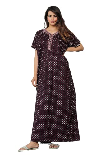 G4Girl Nachthemd aus reiner Baumwolle mit Stickerei, für Damen, Nachthemd, Maxi, Nachtwäsche, Jaipuri Nighty, Nachthemd, Nachthemd, Violett, Einheitsgröße G4Girl Nachthemd aus reiner Baumwolle mit Stickerei, für Damen, Nachthemd, Maxi, Nachtwäsche, Jaipuri Nighty, Nachthemd, Nachthemd, Violett, Einheitsgröße von G4Girl