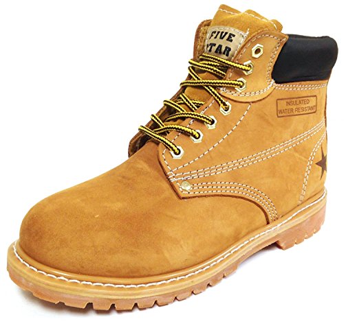 G6A33S Herren-Arbeitsstiefel, Nubukleder, 15,2 cm (6 Zoll), rutschfeste Sohle, Breite: weit (B 2E), Hellbraun, 45.5 EU von G4U-FS