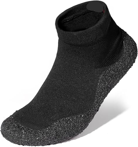 Barfuß-Socken für Damen und Herren, Zero Drop, Mehrzweck- und ultra-tragbare Wasserschuhe, dunkelschwarz, 45 EU von G4ZS5Z0G1