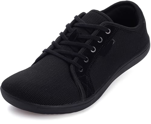 Damen Barfußschuhe Minimalistische Weite Zehenbox Mode Sneakers Zero Drop Size, W81 All Black, 42 2/3 EU von G4ZS5Z0G1