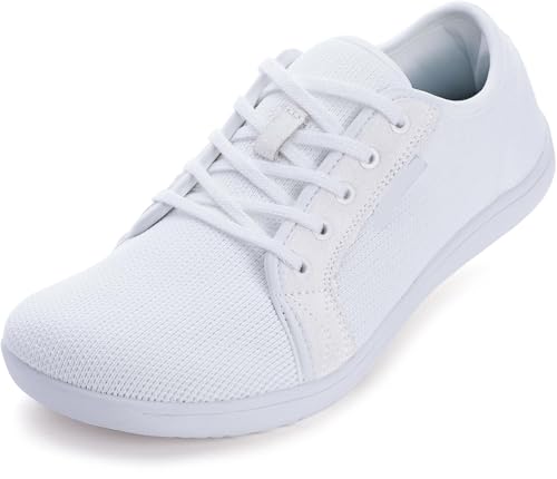 Damen Barfußschuhe Minimalistische Weite Zehenbox Mode Sneakers Zero Drop Size, W81 All White, 40 2/3 EU von G4ZS5Z0G1