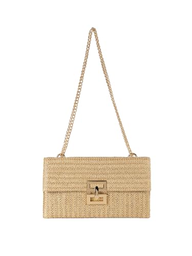 G4ZS5Z0G1 Damen Stroh Schultertaschen Gewebt Clutch Geldbörse Sommer Strand Handtaschen Khaki Einheitsgröße, Schwarz , Medium G4ZS5Z0G1 Damen Stroh Schultertaschen Gewebt Clutch Geldbörse Sommer Strand Handtaschen Khaki Einheitsgröße, Schwarz , Medium von G4ZS5Z0G1