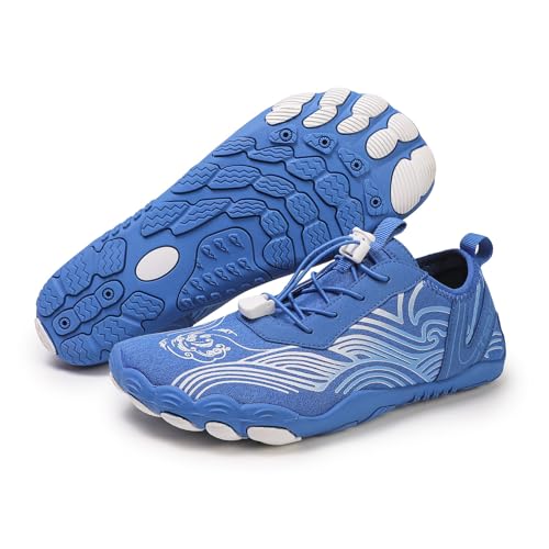Grounded Barfußschuhe Schuhe für Damen Herren Bequeme Atmungsaktive Wasserschuhe Rutschfeste Strand Outdoor Running Sneakers, A05 Blue, 42.5 EU von G4ZS5Z0G1