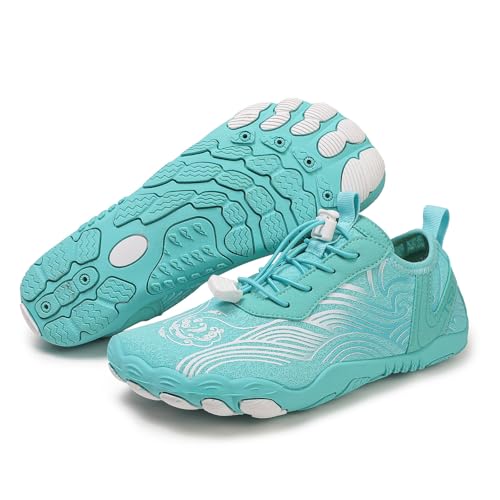 Grounded Barfußschuhe Schuhe für Damen Herren Bequeme Atmungsaktive Wasserschuhe Rutschfeste Strand Outdoor Running Sneakers, A05 Grün, 47.5 EU von G4ZS5Z0G1