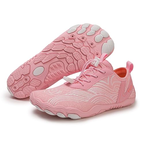 Grounded Barfußschuhe Schuhe für Damen Herren Bequeme Atmungsaktive Wasserschuhe Rutschfeste Strand Outdoor Running Sneakers, A05 Pink, 41 1/3 EU von G4ZS5Z0G1