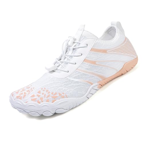 Grounded Barfußschuhe Schuhe für Damen Herren Bequeme Atmungsaktive Wasserschuhe Rutschfeste Strand Outdoor Running Sneakers, A826 Weiß, 40 2/3 EU von G4ZS5Z0G1