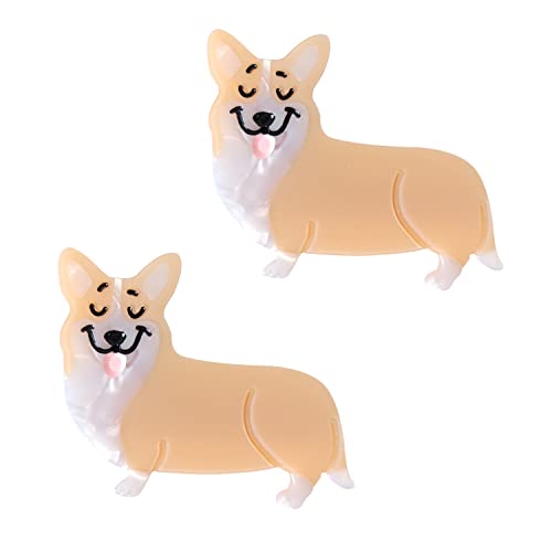 Hunde-Haarspangen, Zelluloseacetat, klein, für Mädchen, 2 Stück (Corgi) von G4ZS5Z0G1