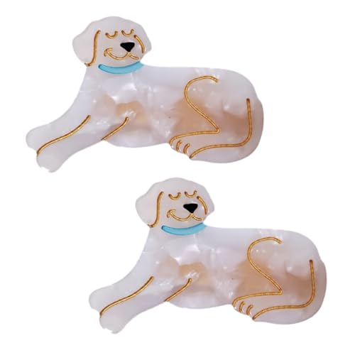 Hunde-Haarspangen, Zelluloseacetat, klein, für Mädchen, 2 Stück (Labrador) von G4ZS5Z0G1