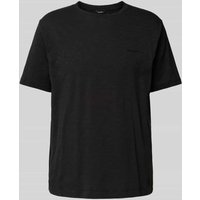 GABBA T-Shirt mit geripptem Rundhalsausschnitt in Black, Größe XXL von GABBA