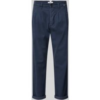 GABBA Tapered Fit Bundfaltenhose mit Label-Applikation in Marine, Größe XXL GABBA Tapered Fit Bundfaltenhose mit Label-Applikation in Marine, Größe XXL von GABBA