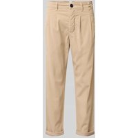 GABBA Tapered Fit Bundfaltenhose mit Label-Applikation in Sand, Größe XXL GABBA Tapered Fit Bundfaltenhose mit Label-Applikation in Sand, Größe XXL von GABBA