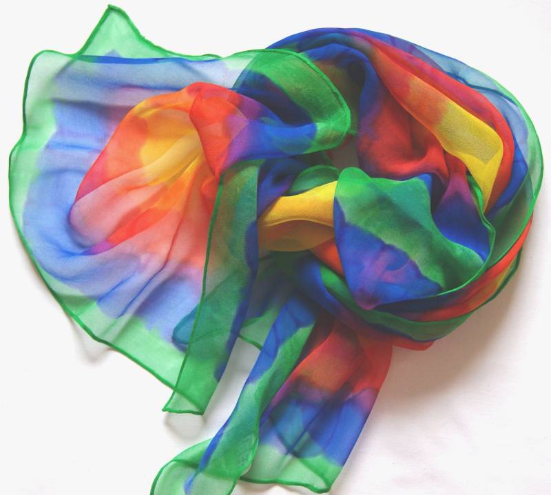 15 Auswahl Chiffonschal - Regenbogenfarben 100% Seide von GABIKII