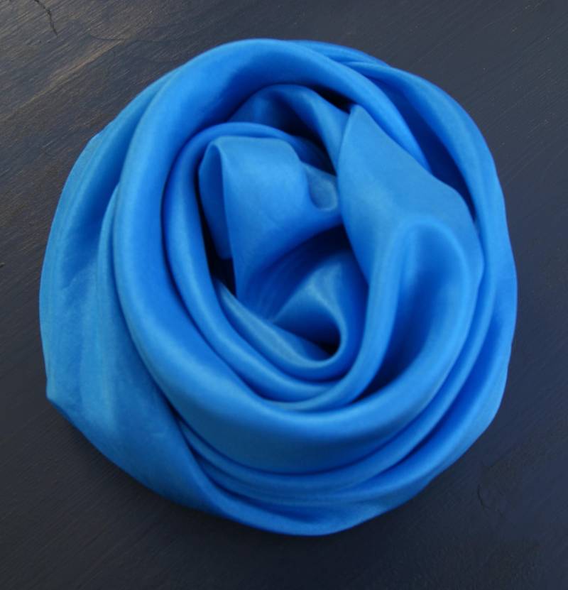 1745 Grössenwahl - Seidentuch | Ca.90x90cm Oder Seidenschal | Ca.45x180cm Mittelblau Uni von GABIKII