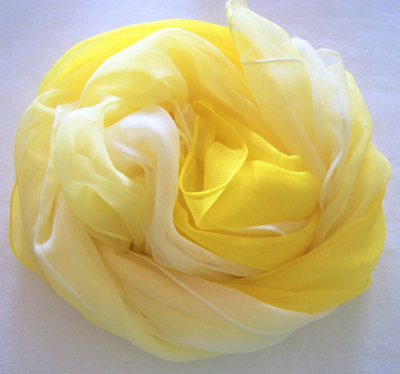 1802 Farbwahl - Zwei Gelbe Chiffonschals Je Ca.45x180cm von GABIKII