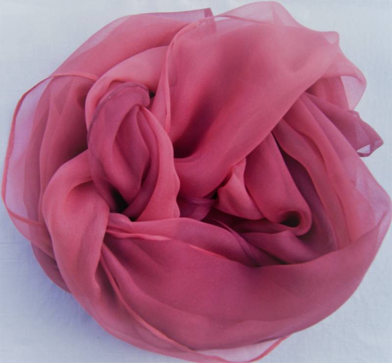 1113 Chiffonschal - Altrosa/Weinrot Verlaufend Ca.45x180cm 100% Seide von GABIKII