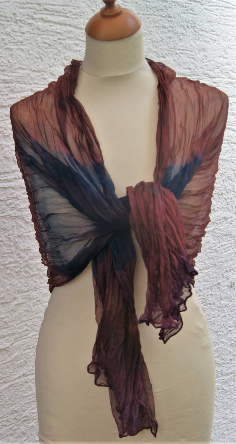 1973 Crash-Chiffonschal - Schal-Ausgangsgröße Ca. 90x180cm 100% Seide von GABIKII