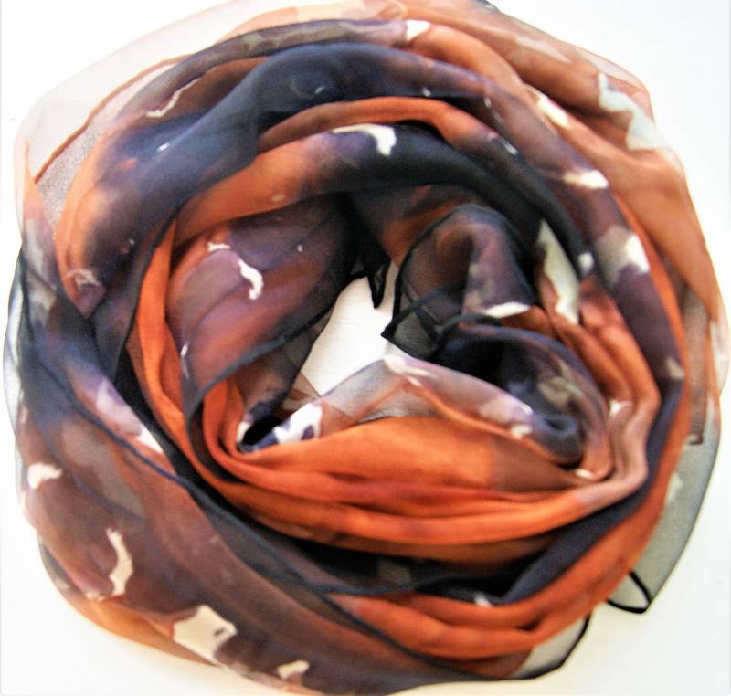 42 - Chiffonschal 4 Quadrate Ca.45x180cm 100% Seide von GABIKII